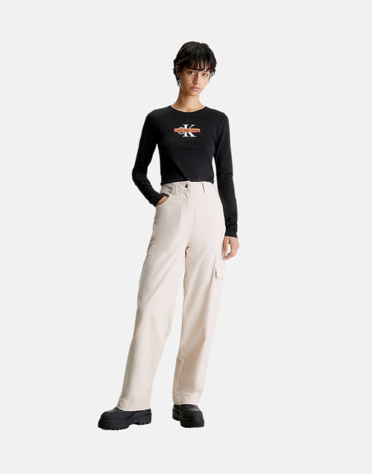 Calvin Klein Seasonal Monologo Long Sleeve T-Shirt - Subwear